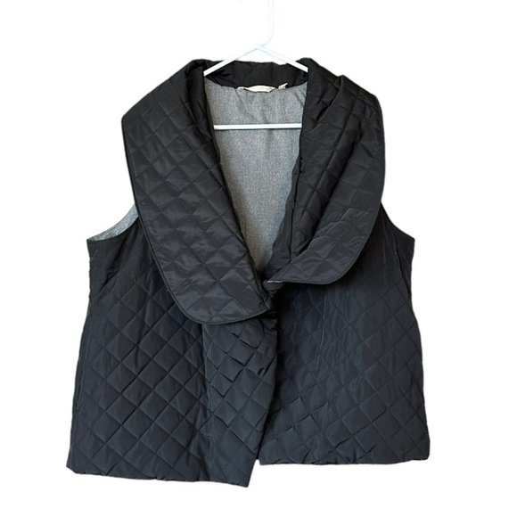 Soft Surroundings Black Quilted Puffer Vest Sz L